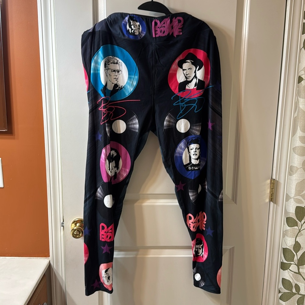David Bowie print - plus size leggings